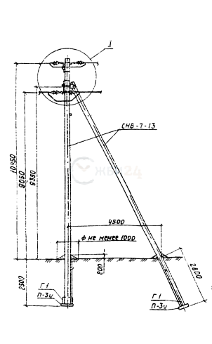 Анкерная (концевая) опора А10–3, серия 3.407.1–143 выпуск 3 от ЖБИ 24 г.Самара