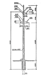 Промежуточная бетонная опора ПБ35–1В, серия 3.407.1–163 выпуск 1
