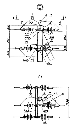Переходная анкерная опора ПА10–1, серия 3.407.1–143 выпуск 5 от ЖБИ 24 г.Самара